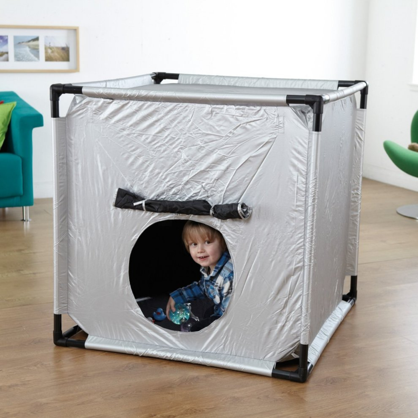 Sensorii's dens and tents- boy inside Sensorii's multi-sensory den 